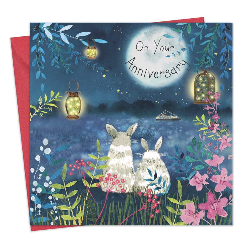 Twizler Happy Anniversary Card with Rabbits â€“ Anniversary Card for Her â€“ Anniversary Card for Him â€“ Anniversary Card for Couple â€“ Anniversary Card Wife â€“ Anniversary Card Husband - Image 1